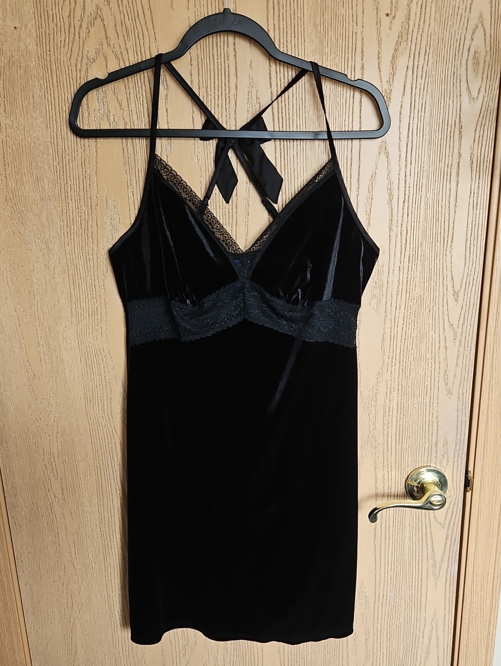 Black Velvet Lace Night Gown - Women's Intimates